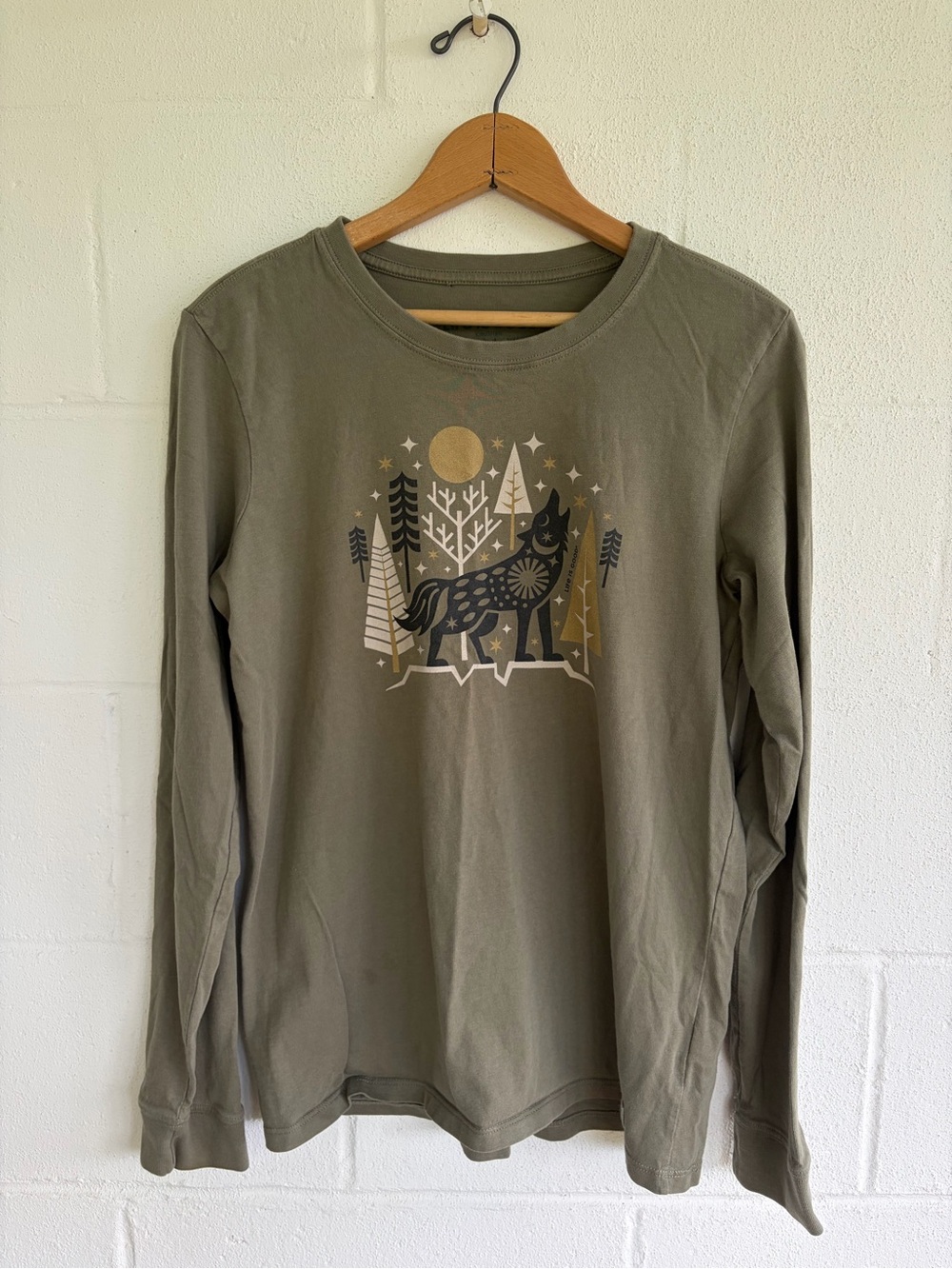 Life Is Good - Winter Wolf Long Sleeve Crusher Tee
